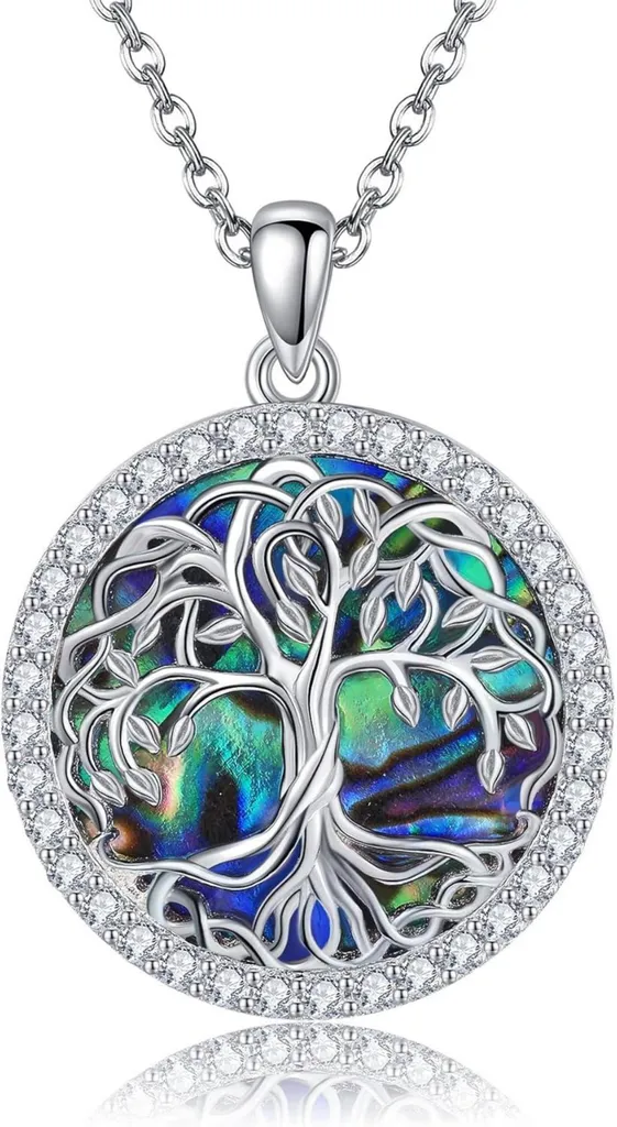 Idée Cadeau Femme Collier Arbre de Vie Argent 925 Bijou Anniversaire