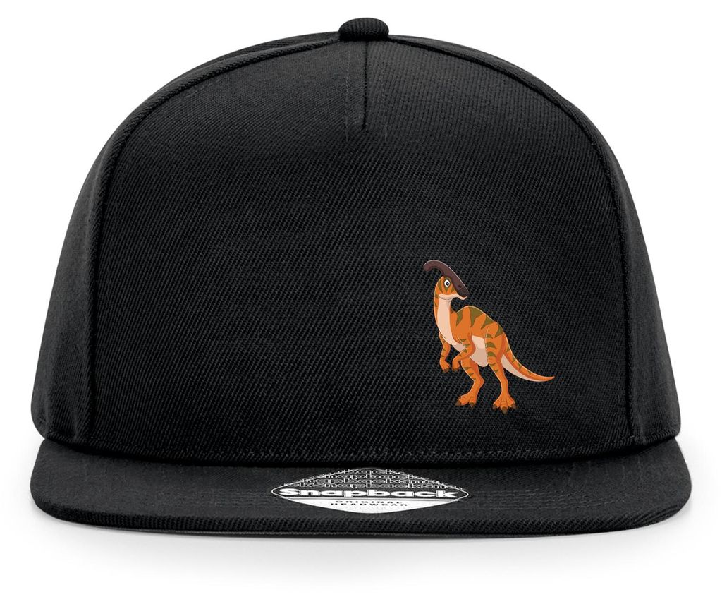 Huuraa Cappy Mütze Parasaurolophus Dinosaurier Black Polyester Snapback Kappe Geschenkidee