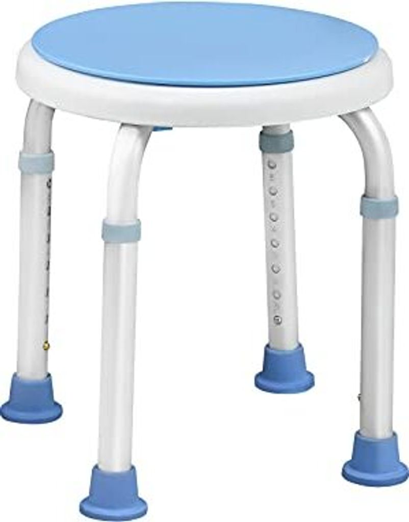 JOIEYOU Duschhocker Duschstuhl 360° Drehbarer Badhocker Duschhilfe Höhenverstellbar 37-53cm Modern Duschsitz Badsitz Anti-Rutsch für Senioren bi...