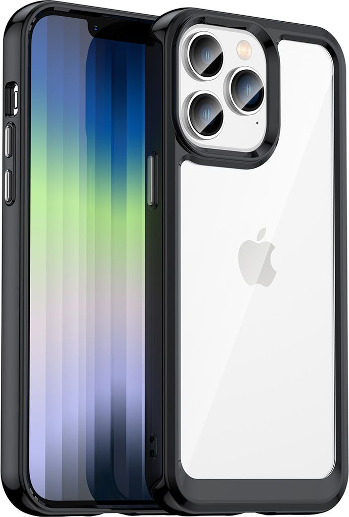 iPhone 13 Pro Hülle, Klar Rückseite Stoßfeste TPU Silikon Bumper Schutzhülle für iPhone 13 Pro Schwarz