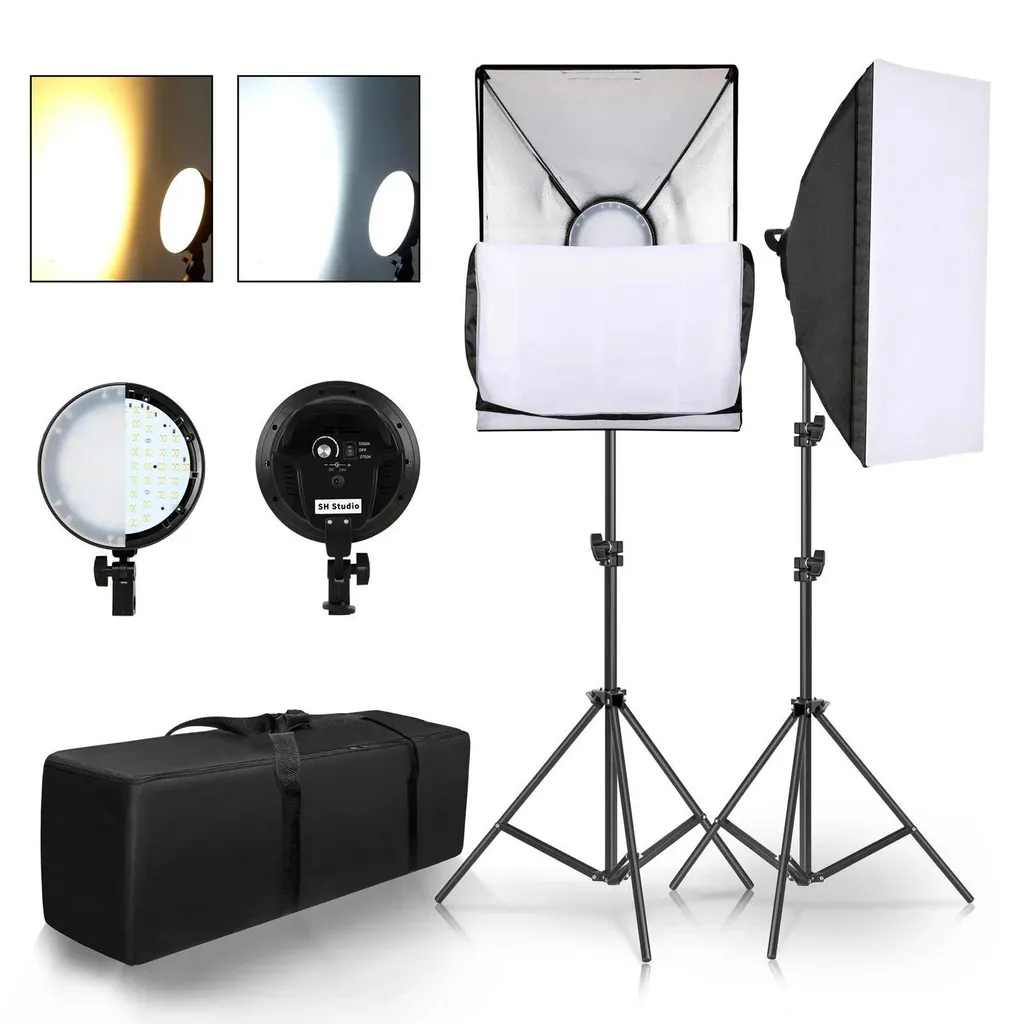 Kit studio photo luminosité variable et construction robuste acier