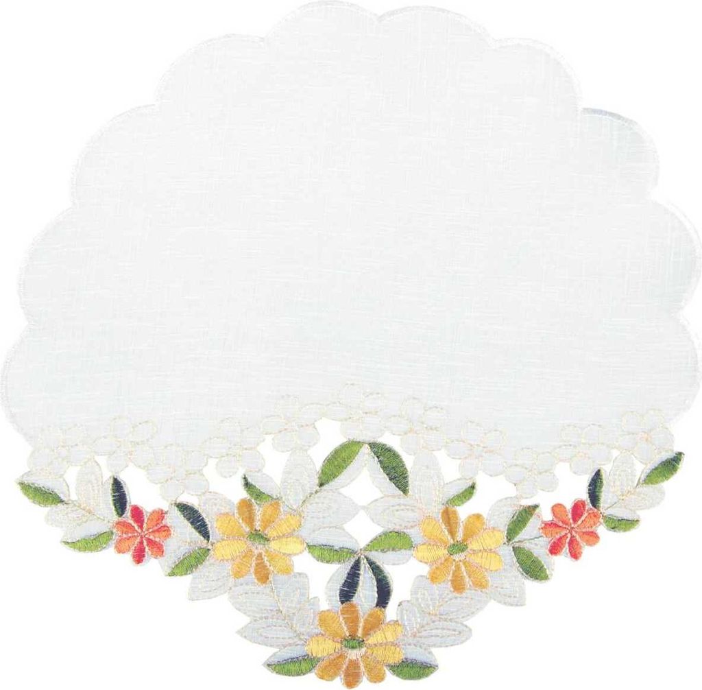 Tischdecke mit Stickerei, mit Blumen oder Schmetterlingen Produktbild 
