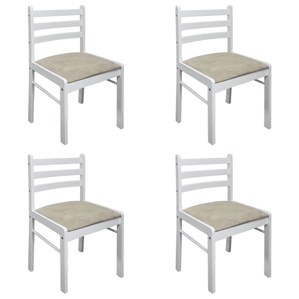 vidaXL Chaises de salle Ã manger 4 pcs. Blanc hévéa massif Image du produit 