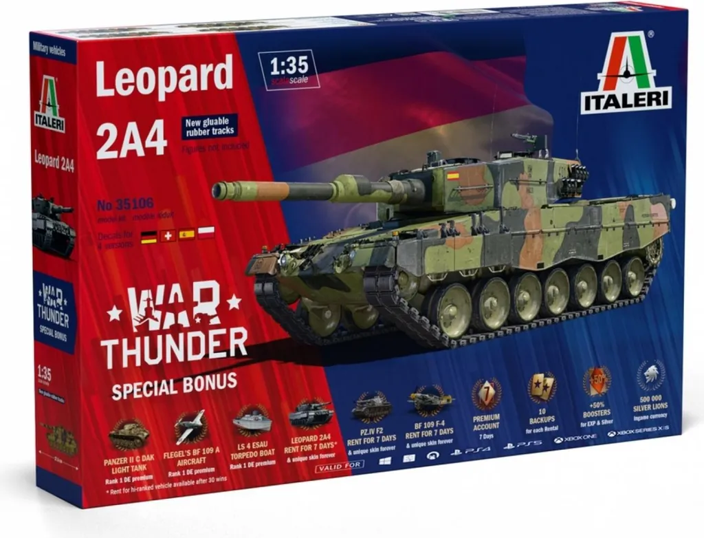 Char Blindé Leopard 2A4 War Thunder 1:48 - Détails Maquette 35106