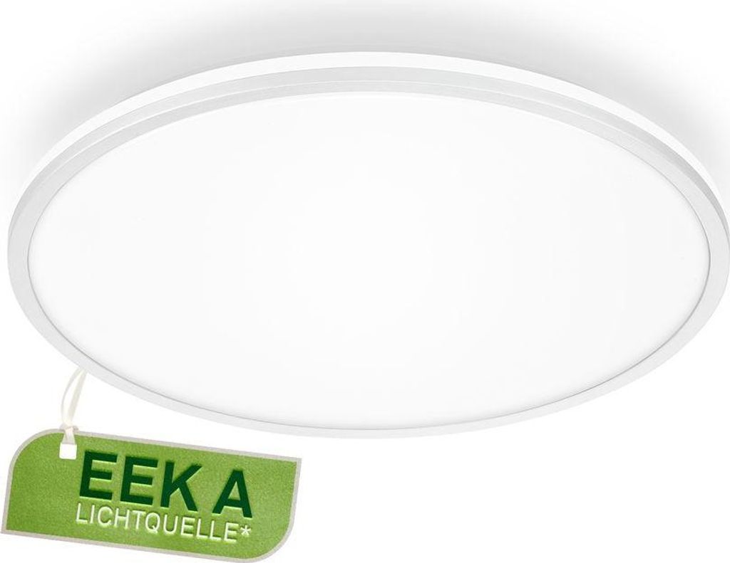 Briloner Lana A LED Deckenlampe, mit EEKA Lichtquelle*, Indirektes Licht, Neutralweißes Licht, Weiß, Ø33 x 6 cm