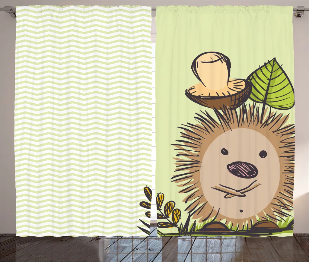 Rideaux de salon universels à motifs animaux 280 x 225 cm Vert