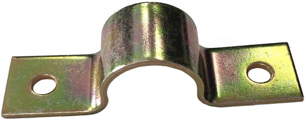 Rohrschelle für Rohr Ø 31,8 mm - 1 1/4" Zoll - 10 Stück galvanisch gelb verzinkt