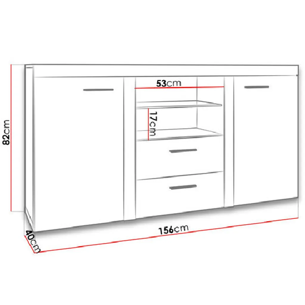 Buffet bas et commode PUMBA chêne lefkas pour chambre ou salon moderne - 3