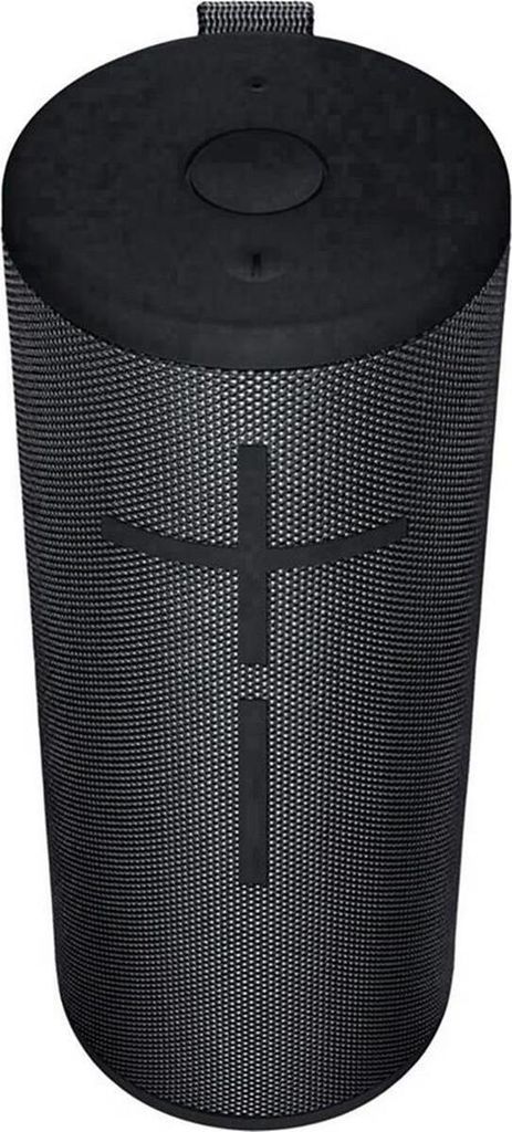 A black Ultimate Ears Boom 3 speaker is shown against a white background.