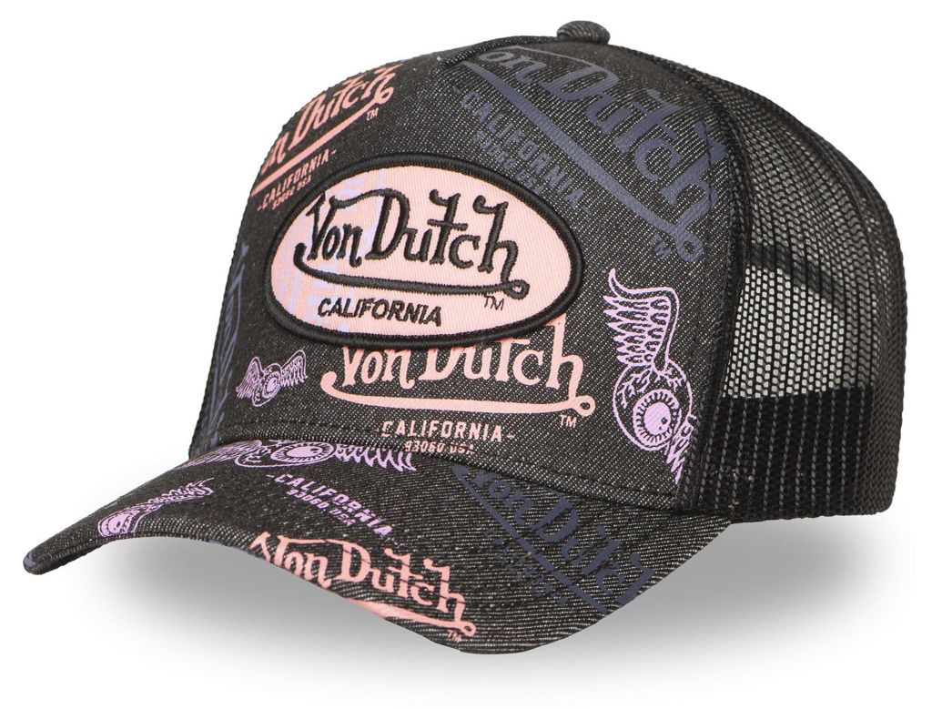 Von Dutch Originals Trucker Cap - CALIFORNIA ALLOVER Mesh Lavender