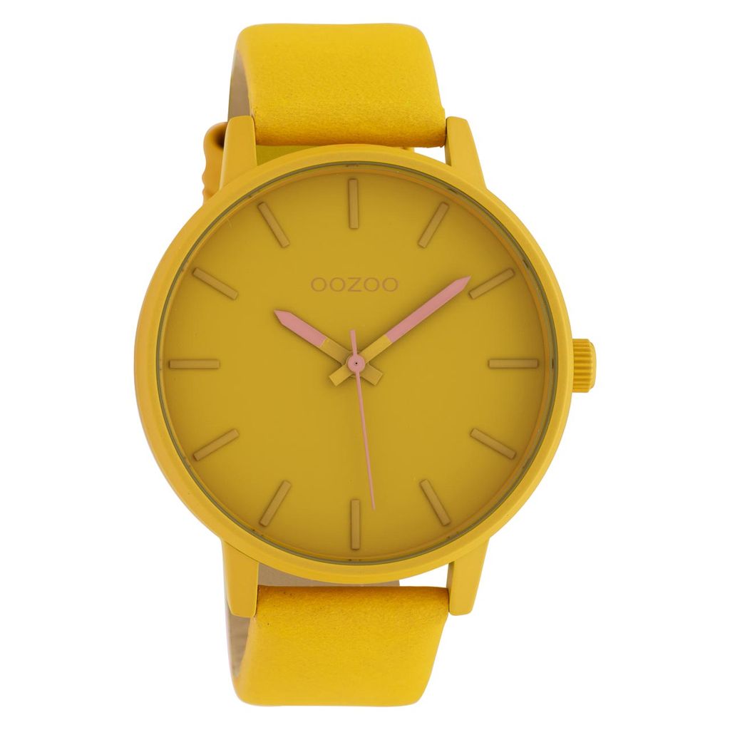 Oozoo Armbanduhr gelb Leder Timepieces Damen Analog-Quarzuhr UOC10380