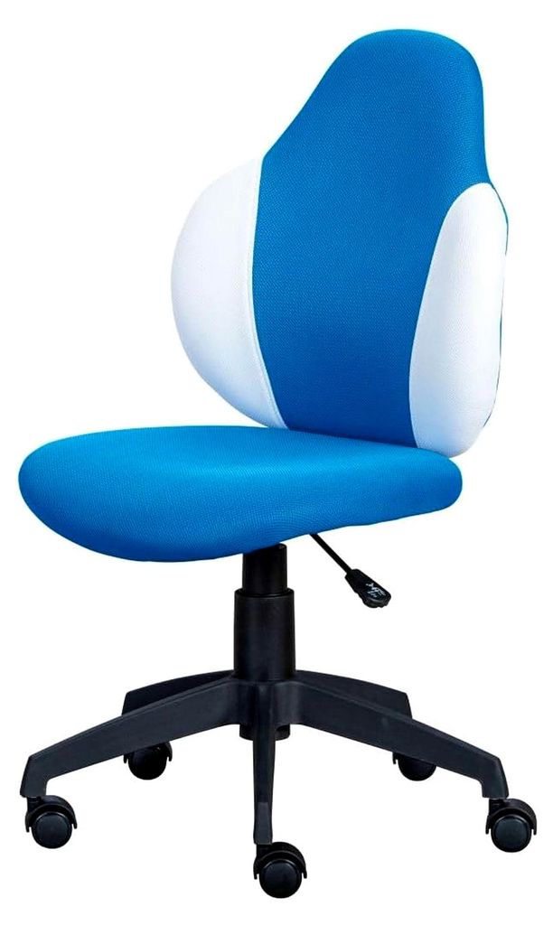 Höhenverstellbarer Kinderschreibtischstuhl Astrid Blau/Weiß mit ergonomischer Rückenlehne