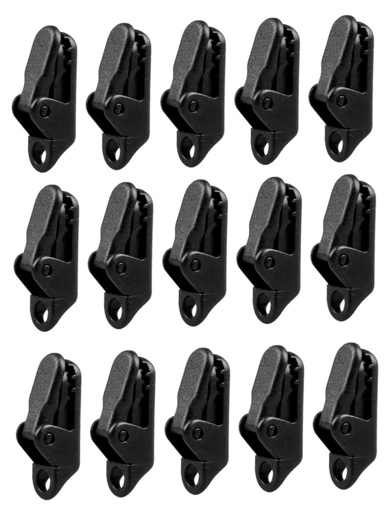 15 Stück Campingzeltclips aus Kunststoff zur winddichten Befestigung von Zelten für Outdoor-Planen und Markisen, stabile Halterung für Camping, ...