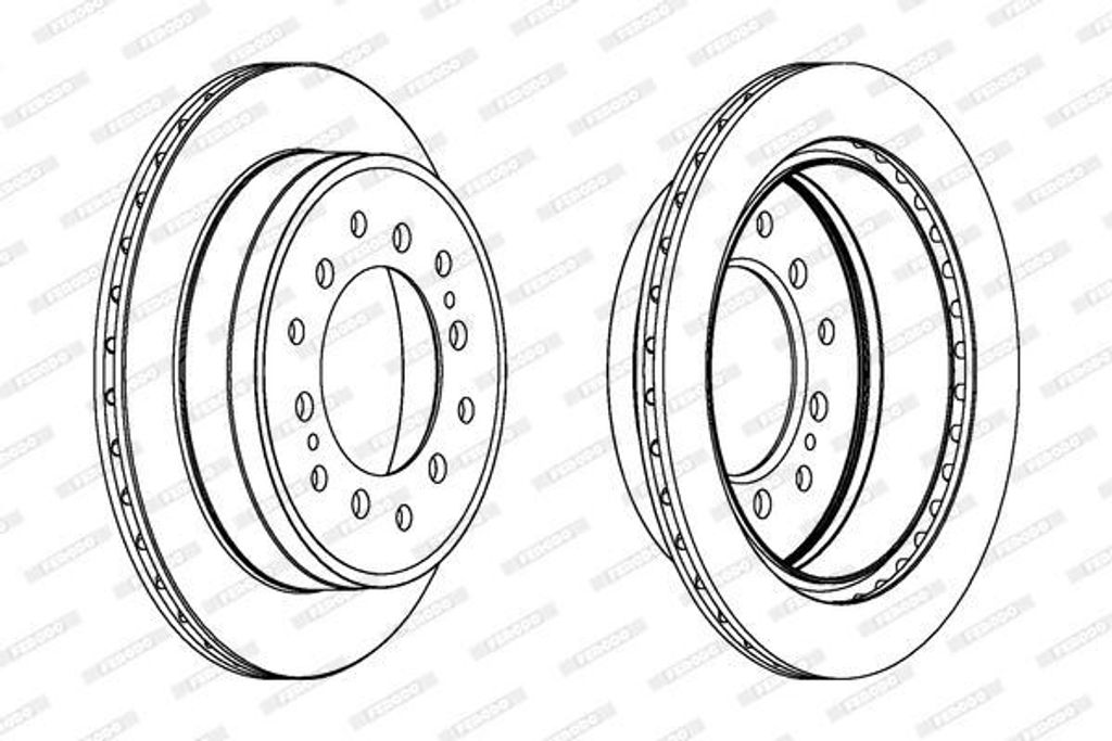 2x FERODO Bremsscheibe DDF1743C für TOYOTA LAND CRUISER (KDJ12_ GRJ12_) 67 5mm