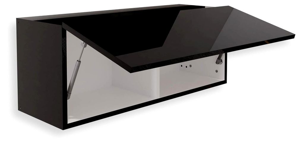 Hängeschrank Hochglanz Schwarz 90 x 35 x 32 cm (BxHxT) Produktbild 