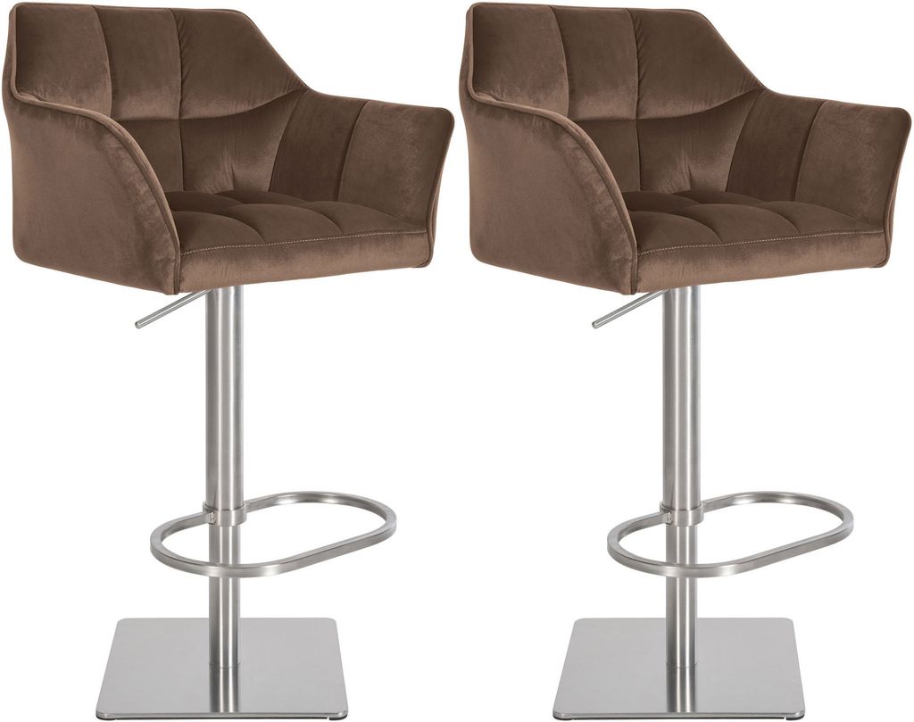 CLP 2er Set Barhocker Damaso Samtbezug drehbar und Produktbild 