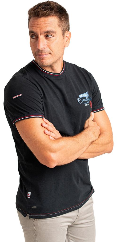 Privata Herren-T-Shirt aus Baumwolle mit kurzen Ärmeln und Aufdruck PRI2534