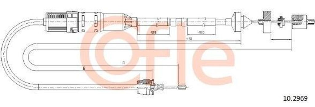 COFLE 10.2969 Seilzug, Kupplungsbetätigung OE 7700431360 kompatibel mit Laguna