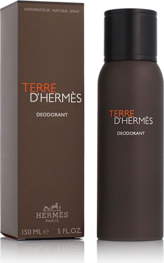 A product shot of a deodorant spray and its packaging.