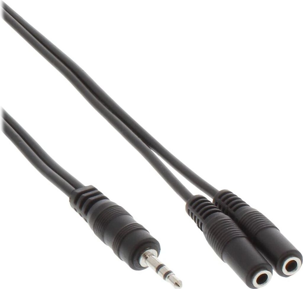InLine Klinken Y-Kabel, 3,5mm Klinke ST an 2x 3,5mm Klinke BU, Stereo, 1,8m