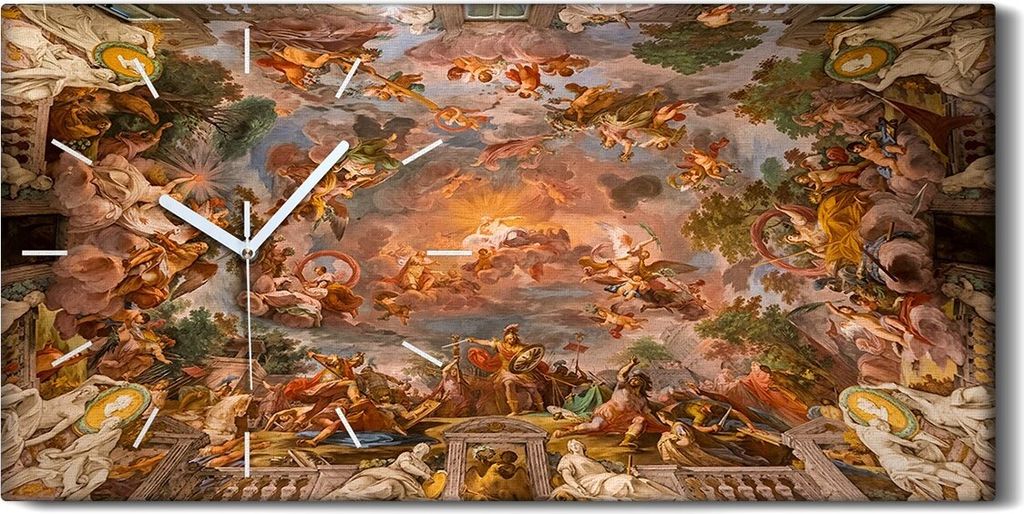 Dekor Leinwand Uhr Wandbilder 60x30 Gemälde Altertums Geschichtlich Barock - weiße Hände