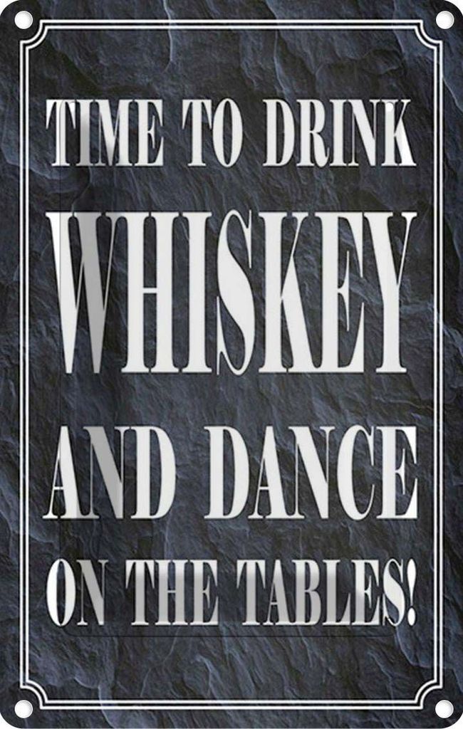 vianmo Blechschild 18x12 cm timedrink whiskey and dance Produktbild 