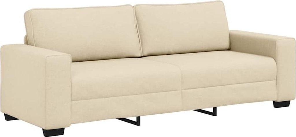 vidaXL 3-Sitzer-Sofa Creme 220x77x82 cm Stoff