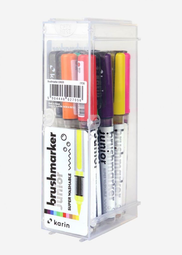 Karin brushmarker junior set - 12 Farben Brushpens für kreatives Zeichnen