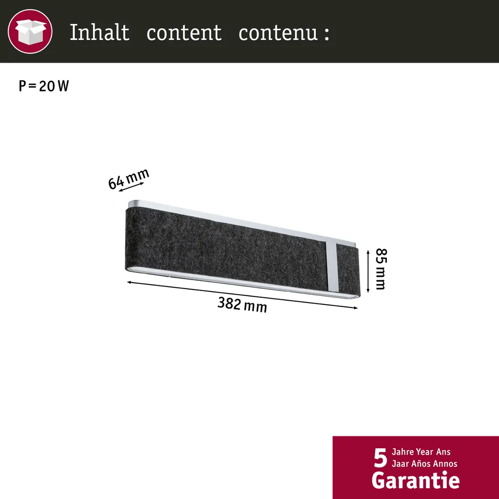 Paulmann Jagun LED Applique murale design anthracite pour votre extérieur