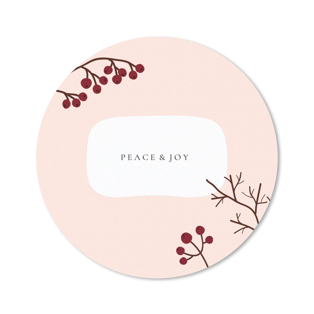 MuchoWow Mauspad Mousepad Zitat - Beeren - Zweige 20x20 cm - Mousepads - Maus Mat - Pad - Mausunterlage - Schreibtischmatte