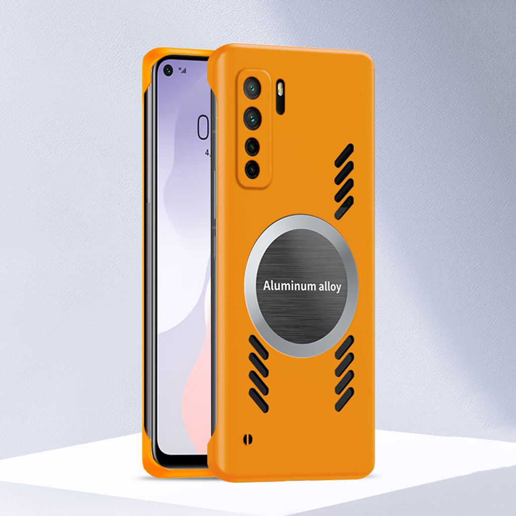 Huawei Nova 7SE Hülle, Frameless PC Matt Kühlabdeckung Loch Wärmeableitung Schutzhülle für Huawei Nova 7SE Orange