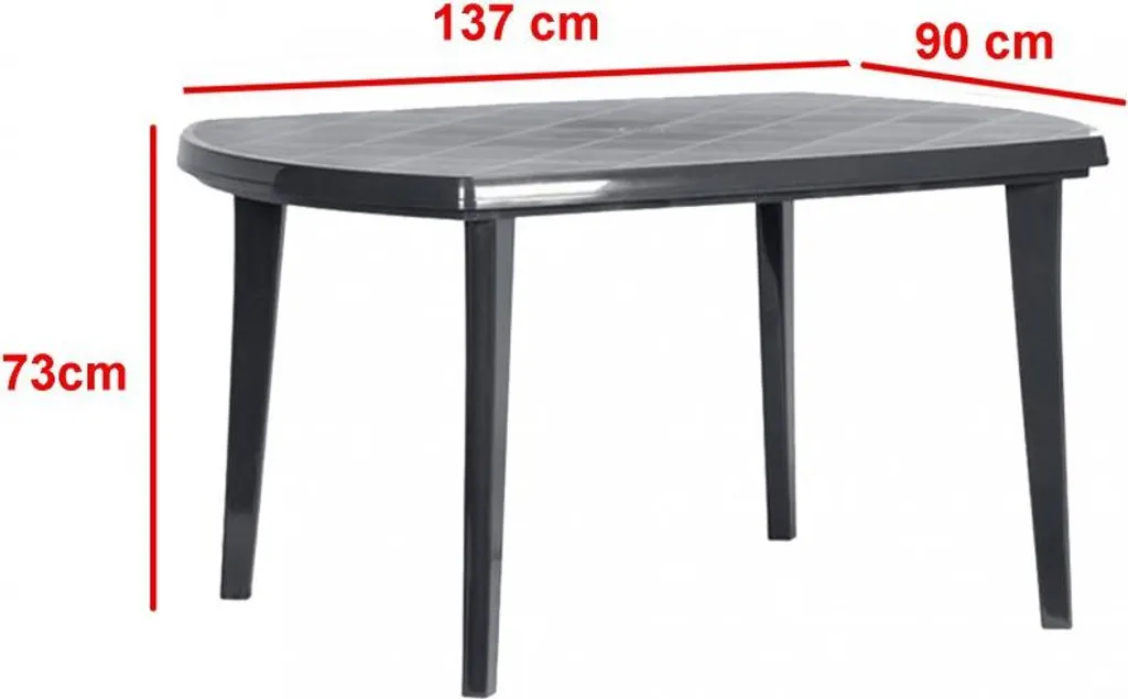 Table Extérieure Allibert Elise Graphite en Résine Durable - Résistante aux UV - 6