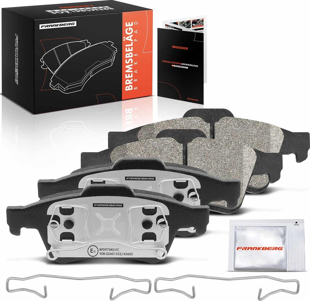 Frankberg 4x Bremsbeläge Hinterachse für Renault Espace IV Laguna II Grandtour Megane Van Stufenheck Vel Satis