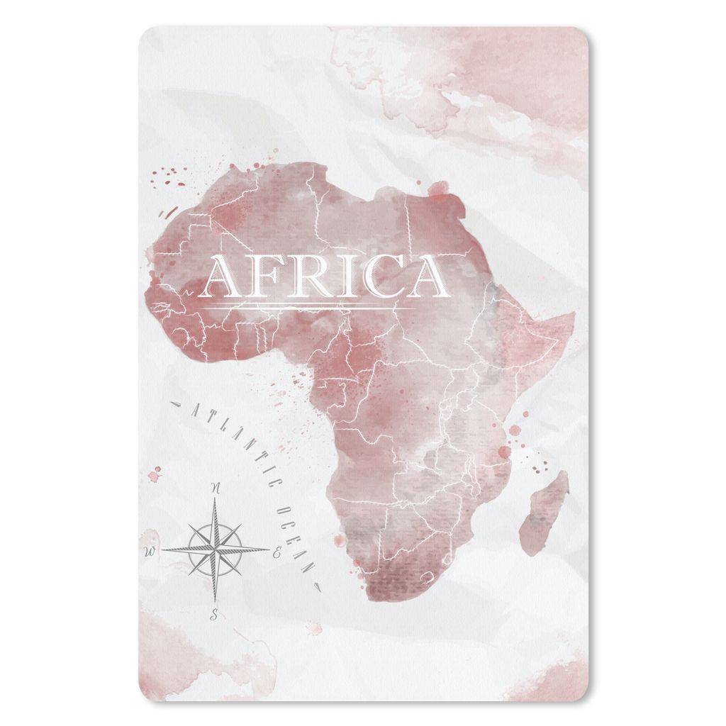 MuchoWow Mauspad Mousepad Karte - Afrika - Aquarell - Kompass 40x60 cm - Mousepads - Maus Mat - Pad - Mausunterlage - Schreibtisch Accesoire