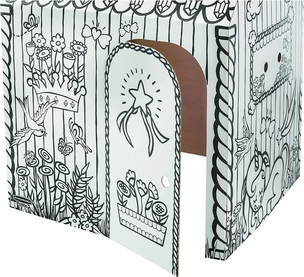 Maison de jeu Licorne sans bords coupants en carton ondulé pour enfant - 11