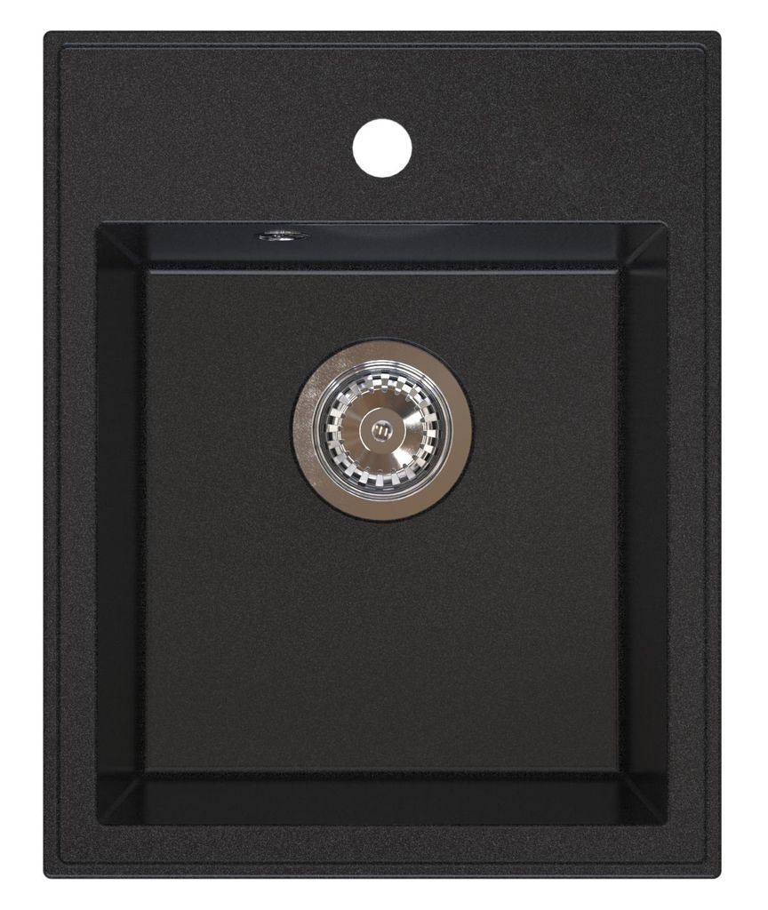 Granitspüle Küchenspüle 40x50 - Schwarz Einbauspüle Produktbild 