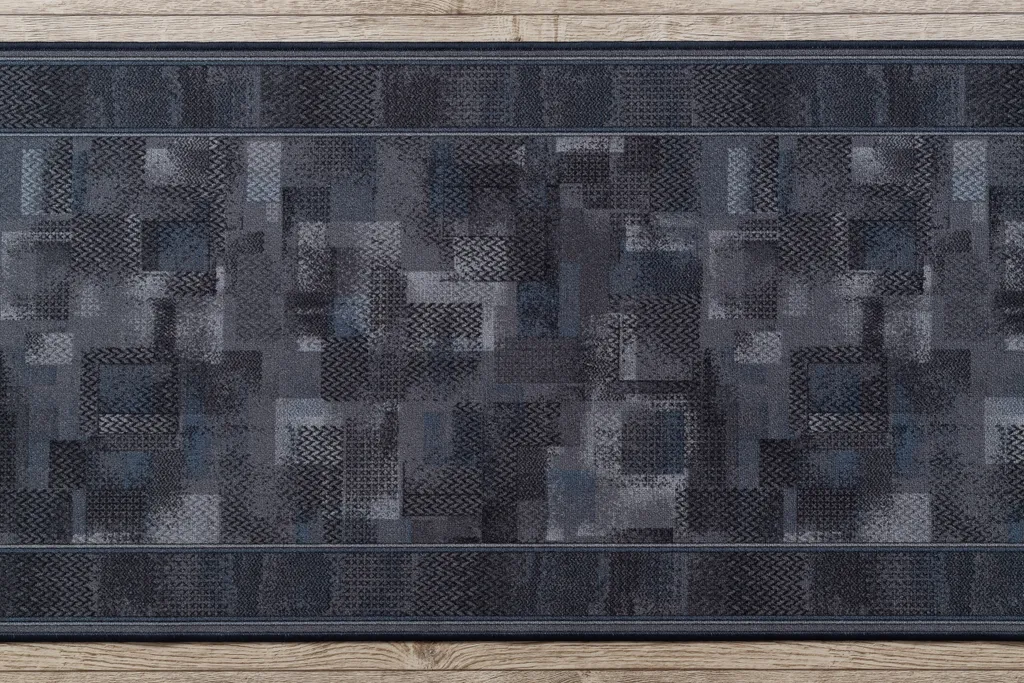 Tapis TRIBE anthracite 67cm - Dos caoutchouté et surface textile grise - 5