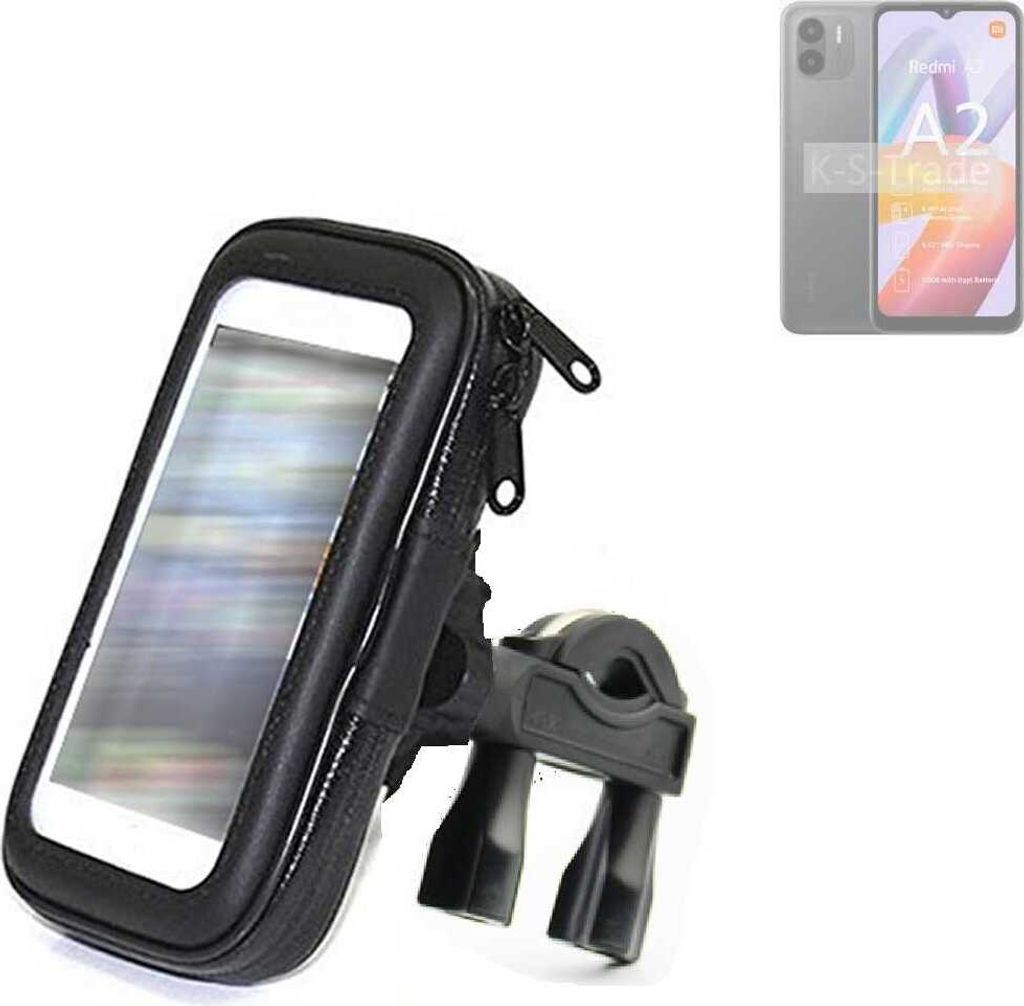 K-S-Trade Fahrrad-Halterung kompatibel mit Xiaomi Redmi A2 Handy-Halterung Halter Lenkstange Fahrradhalterung Motorrad Bike Mount Wasserabweisend