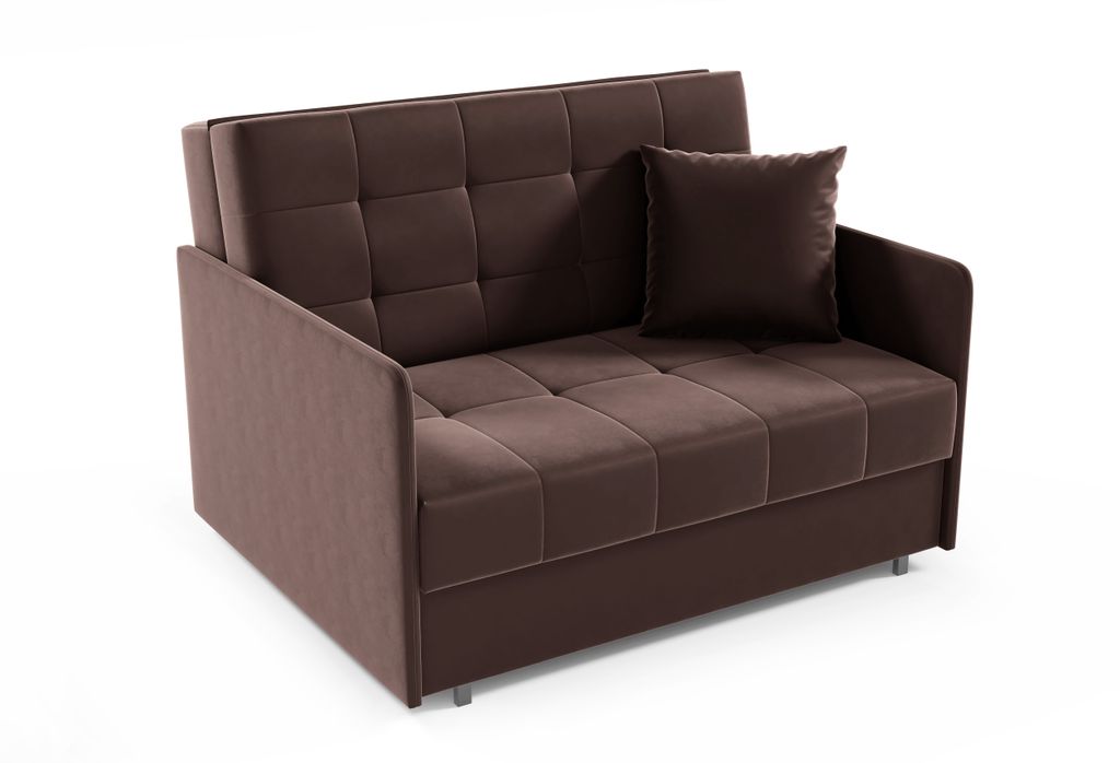 Zweiersessel YORK II mit Steppung, 2-Sitzer Schlafsofa, Jugendsofa mit Schlaffunktion, ausziehbare Couch, mit Bettkasten, inkl. Kissen, Kronos 06