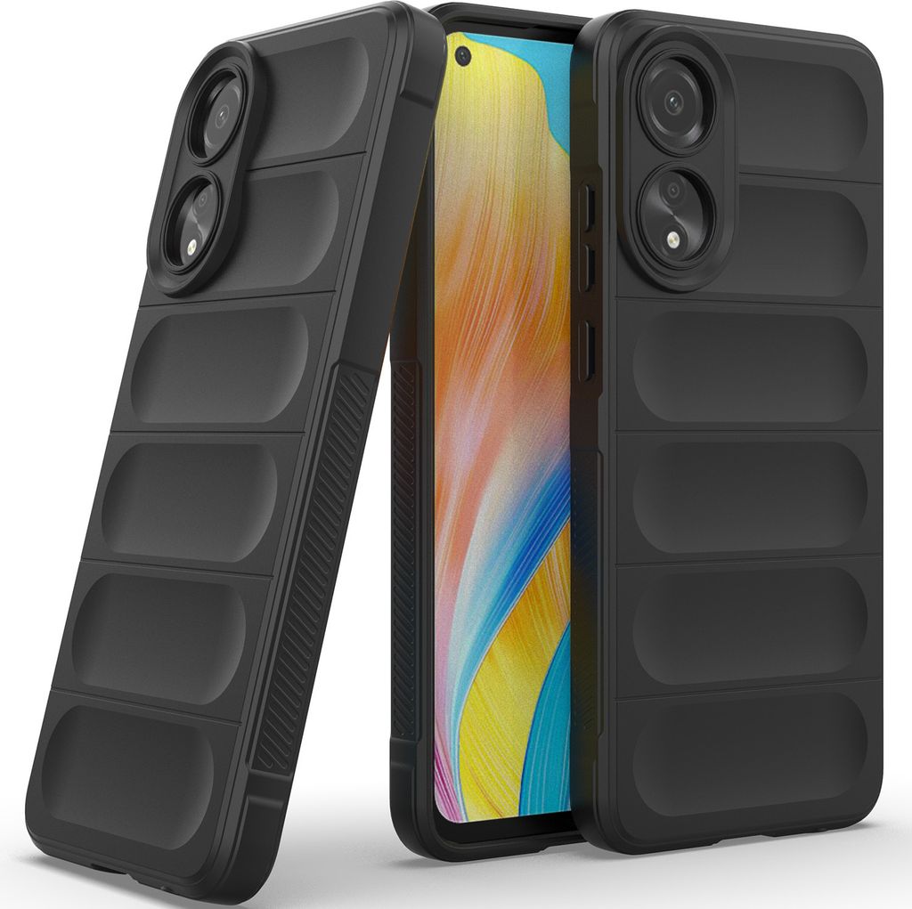 Handyhülle für Oppo A78 4G Weich TPU Silikon Stossfest Anti-rutsch Hülle Schwarz