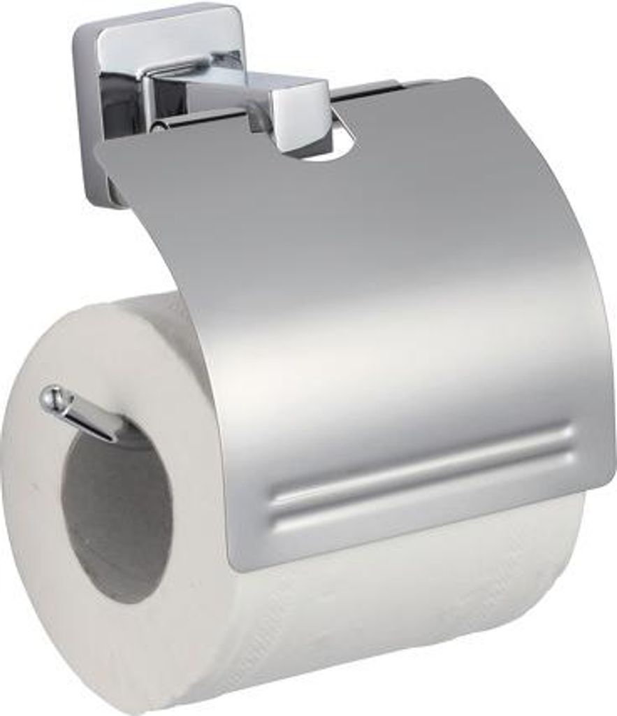 MSV Toilettenpapierhalter „Lucca“ zum Kleben oder Bohren aus hochwertigem Zink