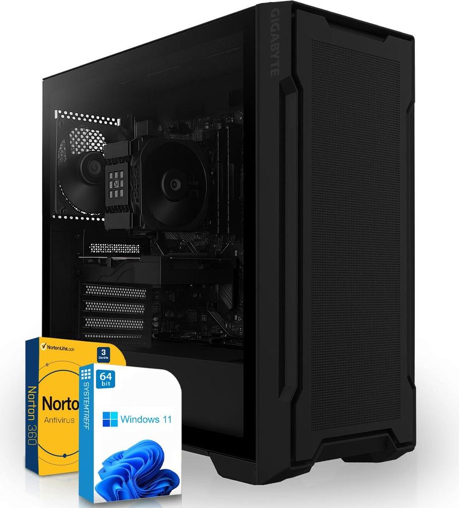 SYSTEMTREFF Mini Gamer PC-System - Ryzen 7 5800XT - Nvidia GeForce RTX 5060 Ti 8GB - 32GB DDR4 - 1TB NVMe - Windows 11 Pro - Desktop
