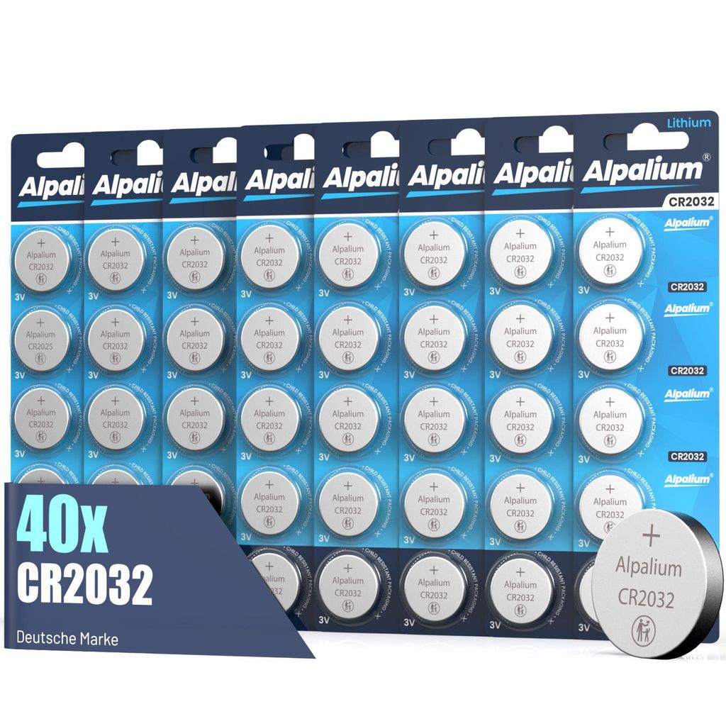 CR2032 Knopfzellen Batterien 40 Stück Alpalium für Airtag Produktbild 