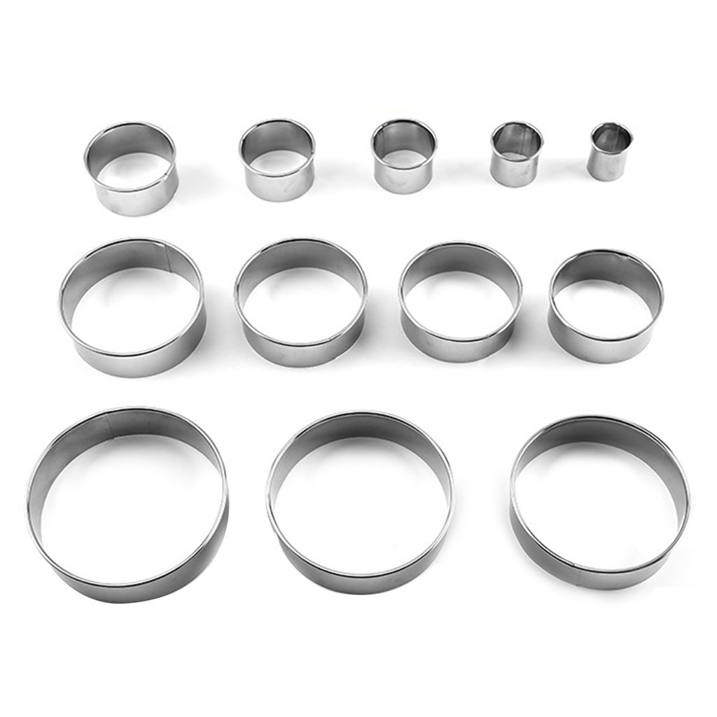 1 Set kreisförmiger Ausstecher, lebensmittelecht, polierte Oberfläche, rostfrei, korrosionsbeständig, antihaftbeschichtet, Edelstahl, kreisförm...