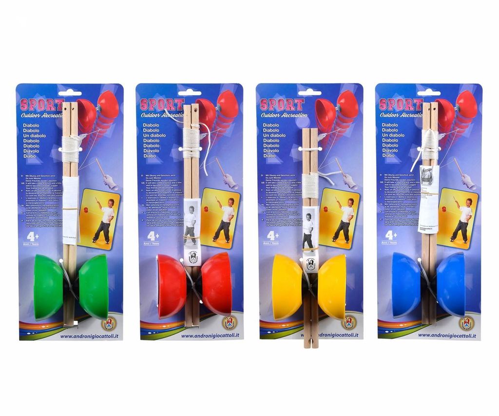 Diabolo in plastica con bacchette in legno 1 pz. Colore Immagine del prodotto 