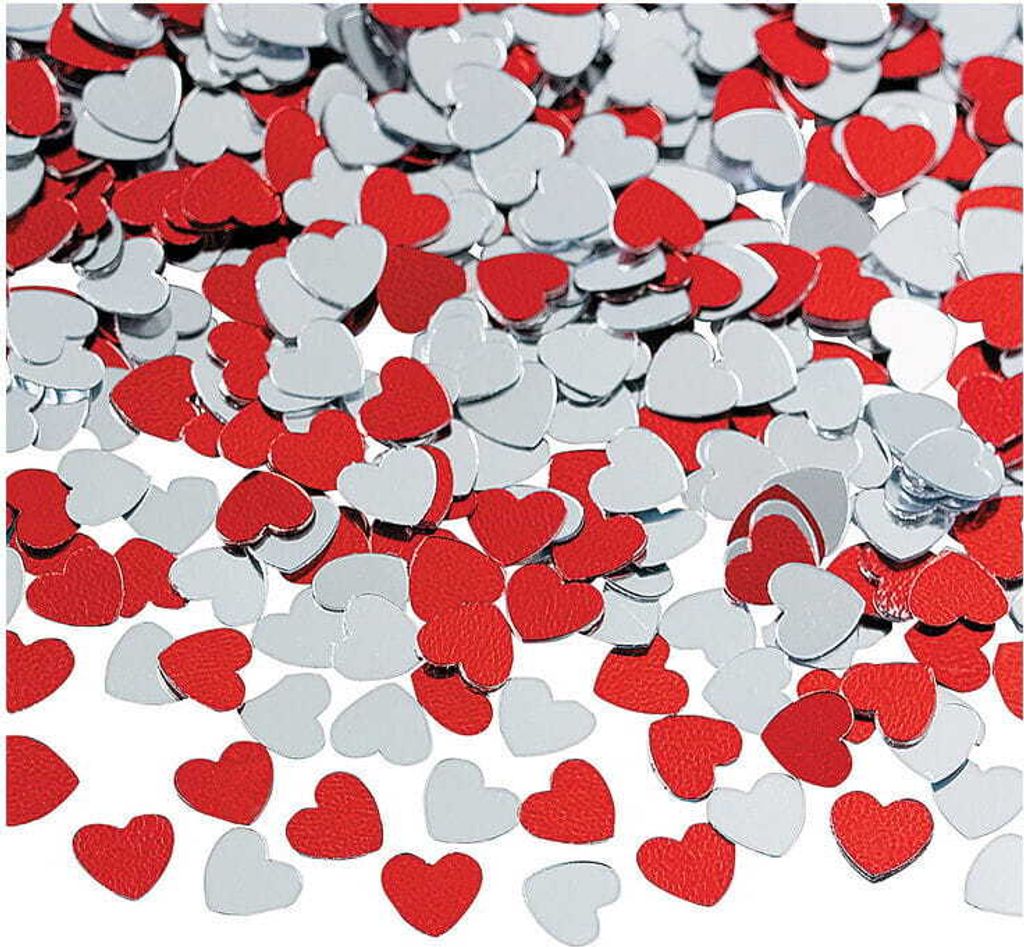 Herz Konfetti aus Metallic Folie - Romantische Tischdeko