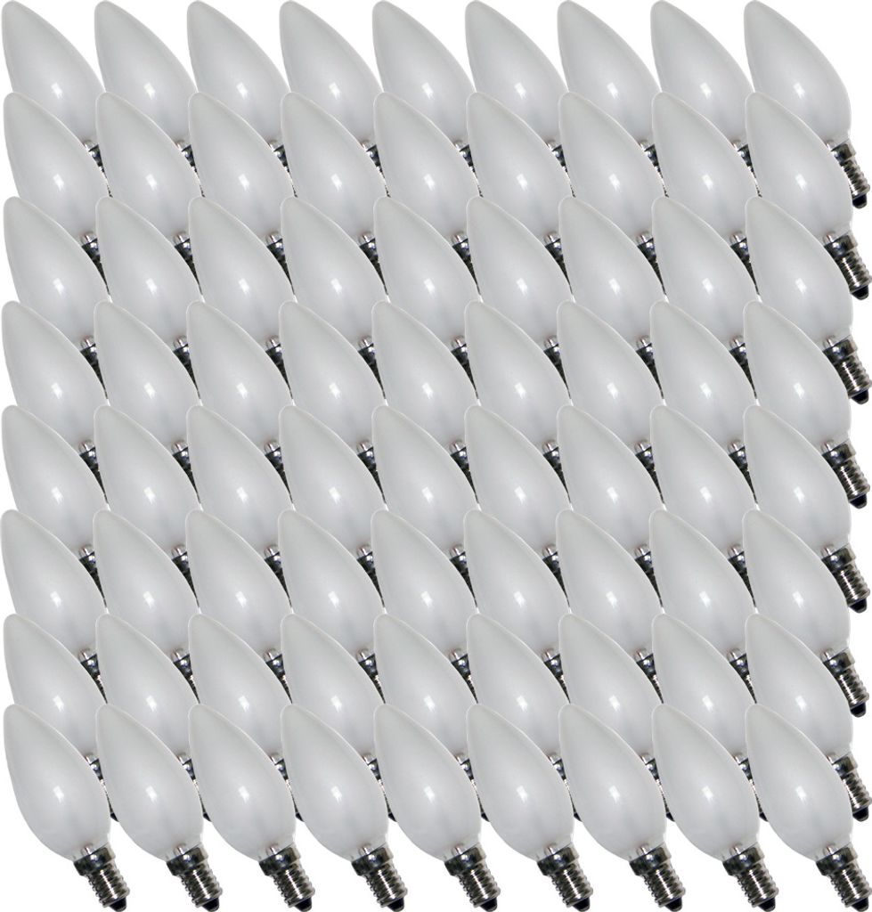 100 x Leuci Glühbirne Kerze 40W E14 MATT Glühlampe 40 Watt Glühbirnen Glühlampen