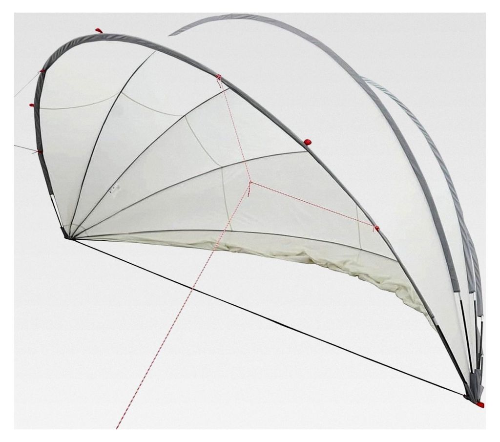 Faltbarer Pool-Dom für Außenpools - Schutz und Komfort | Grau-Orange | 185T Polyester mit PolyurethanBeschichtung | Sommer und Camping