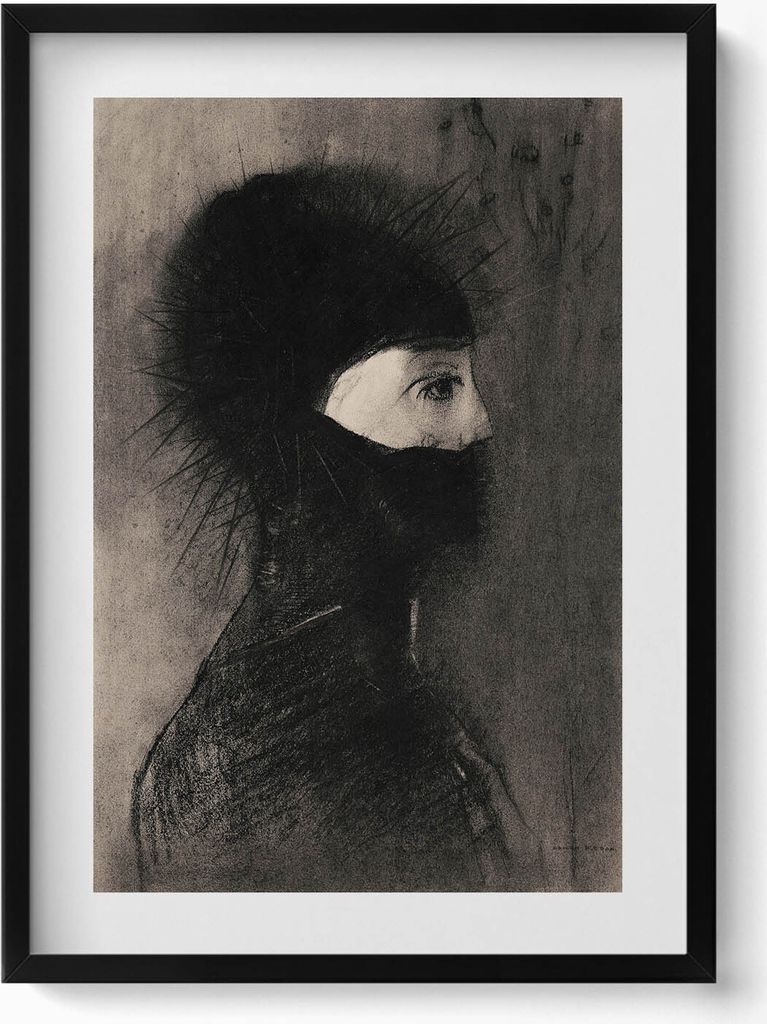 Porträt einer Person in einem Schornstein– Wandbild mit Rahmen – Gerahmtes Bild – Wanddekoration – 50x70 cm – Schwarz Rahmen