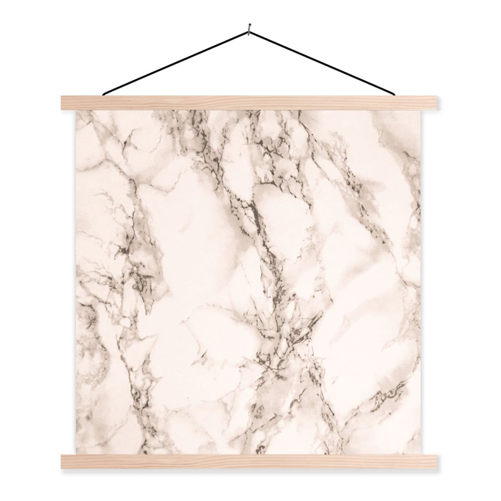MuchoWow Textilposter Roségold - Marmor - Chic 60x60 cm mit holzfarbenen Rahmen - Wanddekoration